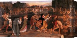 Stanhope Canvas Paintings - The Waters of Lethe by the PLains of Elysium by John Roddam Spencer Stanhope