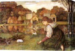 Stanhope Canvas Paintings - The White Rabbit by John Roddam Spencer Stanhope