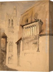The Piazzetta, Looking Toward The Clock Tower Canvas Paintings - Tower of the Cathedral at Sens by John Ruskin
