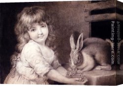 Russell Canvas Paintings - The Favourite Rabbit by John Russell