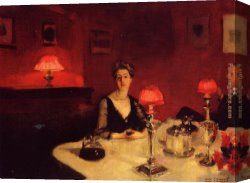 Dance The Night Away Canvas Paintings - A Dinner Table at Night by John Singer Sargent