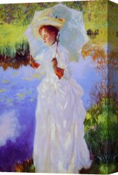 Lady Canvas Paintings - A Morning Walk lady by John Singer Sargent