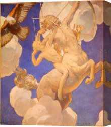 Singer Canvas Paintings - Chiron and Achilles by John Singer Sargent