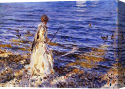 John Canvas Paintings - Girl Fishing by John Singer Sargent