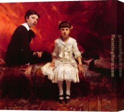 Christ on The Cross with The Two Maries And St John Canvas Paintings - Portrait of Edouard and Marie-Loise Pailleron by John Singer Sargent