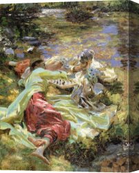 An Interesting Game Canvas Paintings - The Chess Game by John Singer Sargent