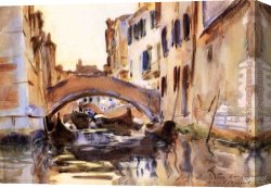Venetian Canvas Paintings - Venetian Canal by John Singer Sargent
