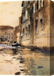 Venetian Canvas Paintings - Venetian Canal Palazzo Corner by John Singer Sargent