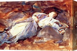Violets Canvas Paintings - Violet Sleeping by John Singer Sargent