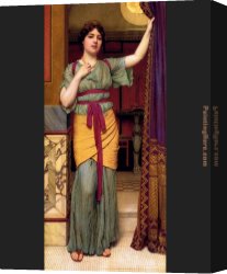 Lady Canvas Paintings - A Pompeian Lady by John William Godward