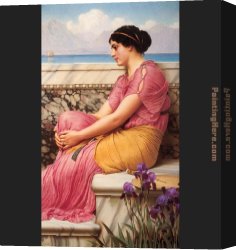 Heart Canvas Paintings - Absence Makes the Heart Grow Fonder by John William Godward