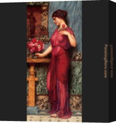 Vulcan Presenting Venus with Arms for Aeneas Canvas Paintings - An Offering to Venus by John William Godward