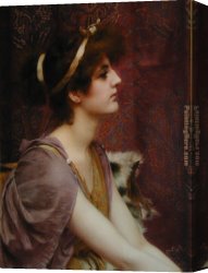 Classical Canvas Paintings - Classical Beauty cropped by John William Godward