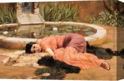 John Canvas Paintings - Dolce far niente by John William Godward
