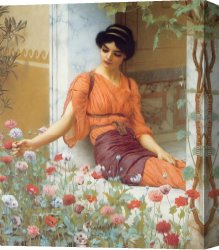 The Flower Seller Canvas Paintings - Summer Flowers by John William Godward