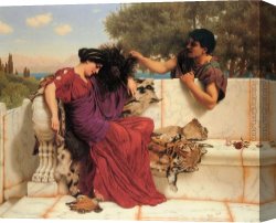 Story Canvas Paintings - The Old Old Story by John William Godward