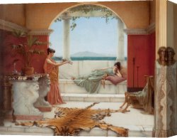 Day) Canvas Paintings - The Sweet Siesta of a Summer Day by John William Godward