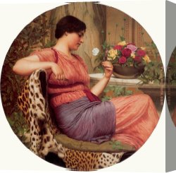 A Peaceful Time Canvas Paintings - The Time of Roses by John William Godward