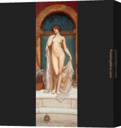 The Harem Bath Canvas Paintings - Venus at the Bath by John William Godward