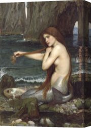 John Canvas Paintings - A Mermaid by John William Waterhouse