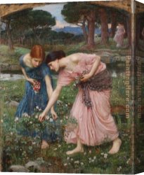 Gather Ye Rosebuds While Ye May I Canvas Paintings - Gather ye rosebuds while ye may I by John William Waterhouse