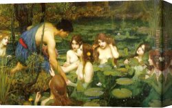 John Canvas Paintings - Hylas and the Nymphs by John William Waterhouse