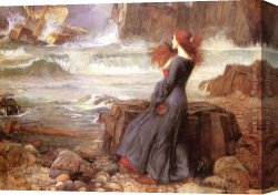 John Canvas Paintings - Miranda - The Tempest by John William Waterhouse