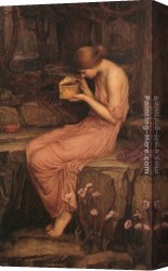 Golden Canvas Paintings - Psyche Opening the Golden Box by John William Waterhouse