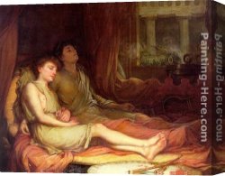 It Was to Be a Lasso Duel to The Death Canvas Paintings - Sleep and His Half Brother Death by John William Waterhouse