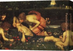 John William Waterhouse Canvas Paintings - The Awakening of Adonis by John William Waterhouse