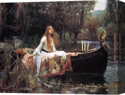 Robert Williams Canvas Paintings - The Lady of Shalott by John William Waterhouse