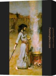 Red Circles II Canvas Paintings - The Magic Circle by John William Waterhouse