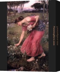 John Canvas Paintings - Waterhouse Narcissus by John William Waterhouse