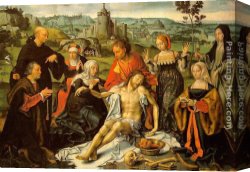 Central Canvas Paintings - Altarpiece of the Lamentation (central) by Joos van Cleve