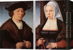 Portrait of an Old Man Canvas Paintings - Portrait of a Man and Woman by Joos van Cleve