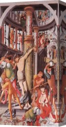 Flagellation Canvas Paintings - Flagellation of Christ by Jorg Ratgeb
