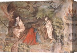 Prophet Canvas Paintings - Scenes from the Life of Prophet Elijah by Jorg Ratgeb