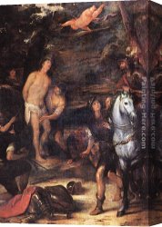 Martyrdom Canvas Paintings - Martyrdom of St. Sebastian by Jose Antolinez