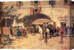 Arena Canvas Paintings - Entering The Arena by Jose Benlliure y Gil