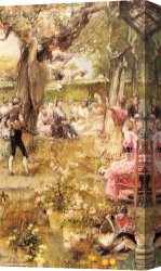 Ramo Canvas Paintings - The Swing by Jose Garcia y Ramos