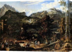 Anton Canvas Paintings - The Upland near Bern by Joseph Anton Koch
