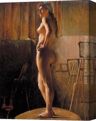 Standing Canvas Paintings - Standing Nude by Joseph Bernard