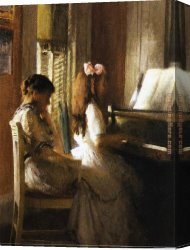 Lessons Canvas Paintings - The Music Lesson by Joseph DeCamp