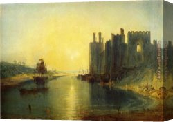 Joseph Mallord William Turner Canvas Paintings - Caernarvon Castle by Joseph Mallord William Turner