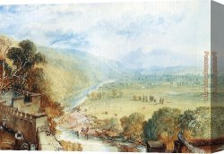 Terrace Canvas Paintings - Ingleborough From The Terrace Of Hornby Castle by Joseph Mallord William Turner