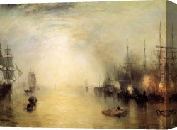 Keelmen Canvas Paintings - Keelmen heaving in coals by night by Joseph Mallord William Turner