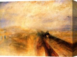 Joseph Mallord William Turner Canvas Paintings - Rain, Steam and Speed - The Great Western Railway by Joseph Mallord William Turner