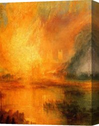 Joseph Mallord William Turner Canvas Paintings - The Burning of the Houses of Parliament detail by Joseph Mallord William Turner