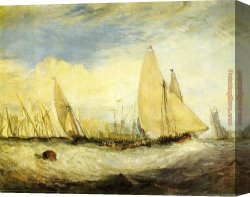 Regatta Canvas Paintings - the Regatta beating to windward by Joseph Mallord William Turner