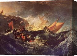 Joseph Mallord William Turner Canvas Paintings - The Wreck of a Transport Ship by Joseph Mallord William Turner